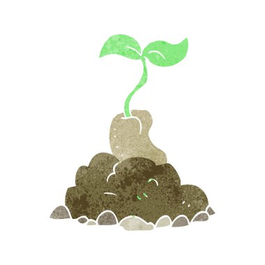 Retro karikatür çimlenme tohum