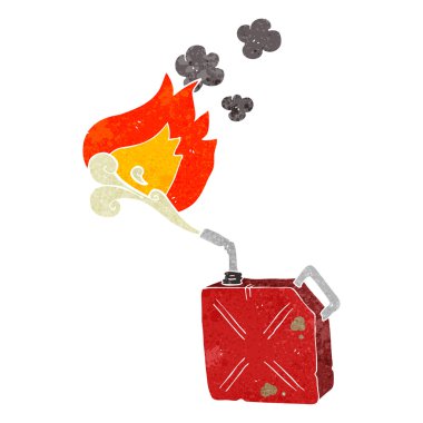 Retro karikatür yakıt yakıt sprey yanma ile olabilir