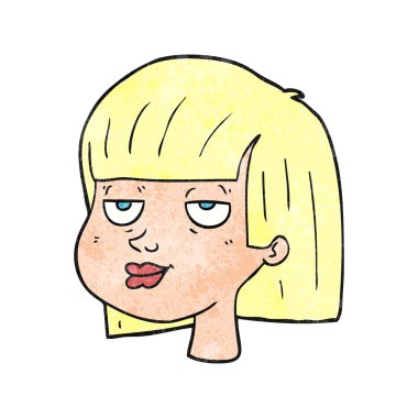 dokulu karikatür kadın yüzü