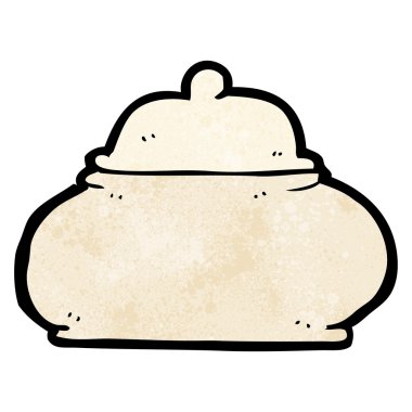 dokulu çizgi film eski stil seramik tencere