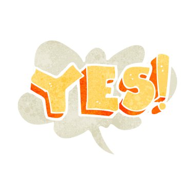 Retro çizgi film Evet tasarım öğesi