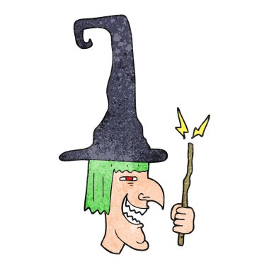 dokulu karikatür komik cadı