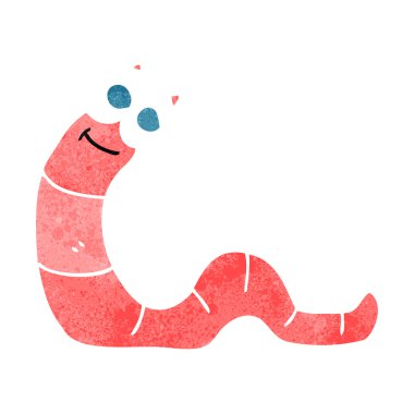 Retro karikatür solucan