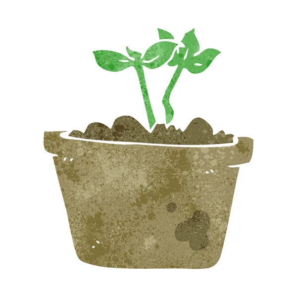 レトロな漫画発芽植物 — ストックベクタ