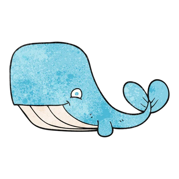 Texturerat cartoon happy whale — Stock vektor