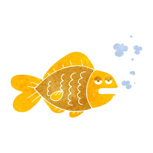 复古漫画有趣的鱼 — 图库矢量图片
