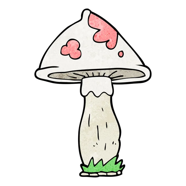 Champignon dessin animé texturé — Image vectorielle