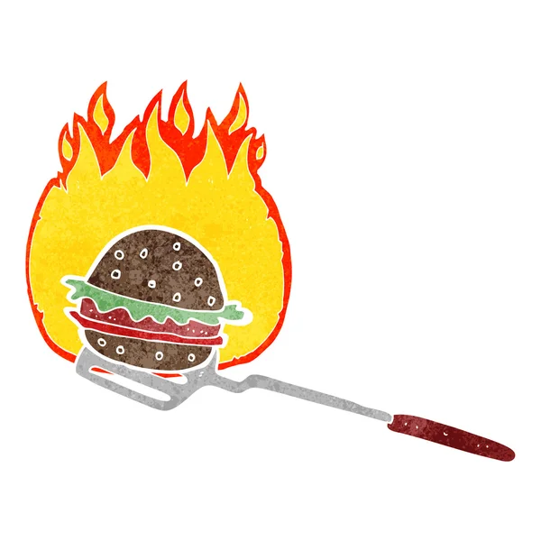 Hamburguesa de cocina de dibujos animados retro — Vector de stock