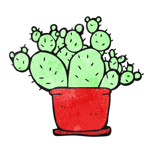 Cactus dessin animé texturé — Image vectorielle