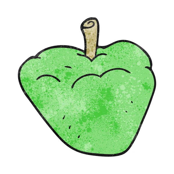 Texturerat cartoon ekologisk äpple — Stock vektor