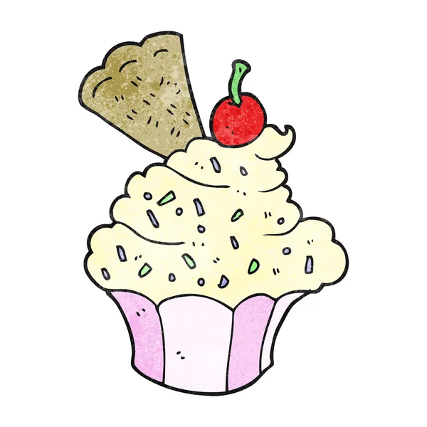 Cupcake de dibujos animados texturizado — Archivo Imágenes Vectoriales