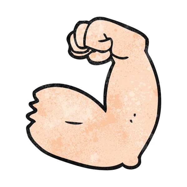 Desenho animado texturizado braço forte bíceps de flexão — Vetor de Stock