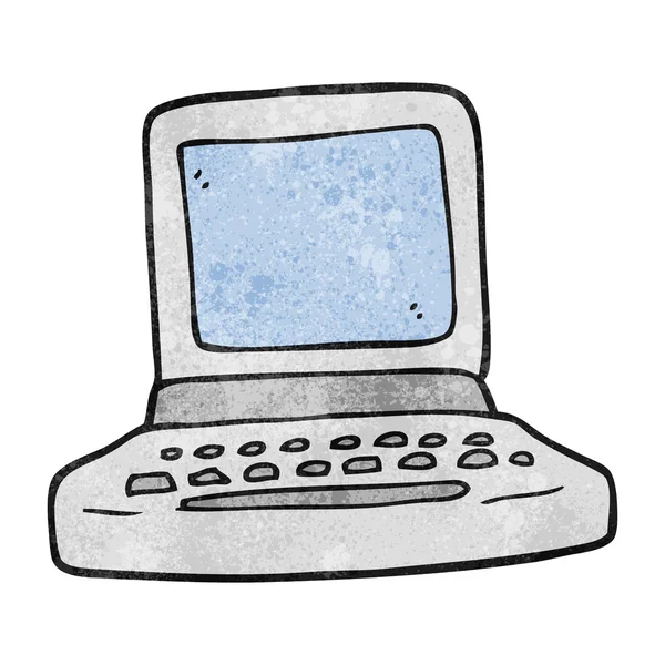 Getextureerde cartoon oude computer — Stockvector