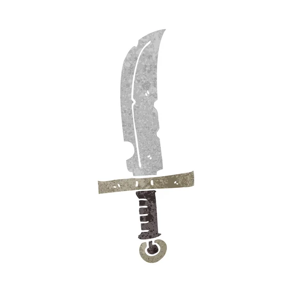 Cuchillo de dibujos animados retro — Vector de stock