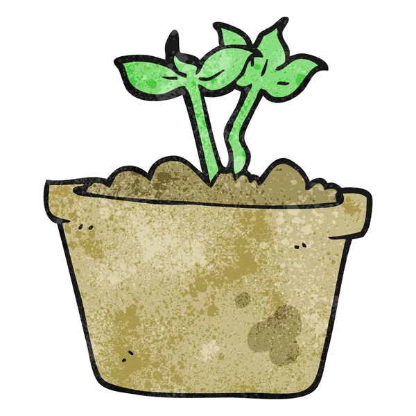 Planta de brote de dibujos animados texturizados — Vector de stock