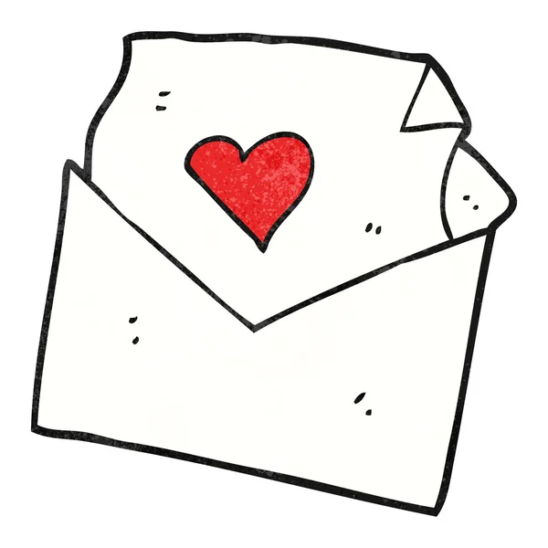 Carta de amor de dibujos animados texturizados — Vector de stock