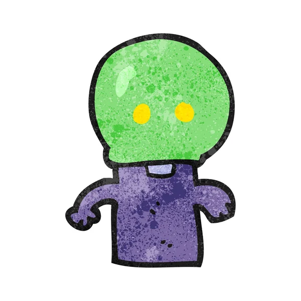 Dessin animé texturé petit alien — Image vectorielle