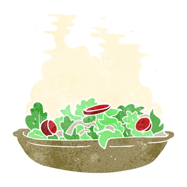 Ensalada de dibujos animados retro — Vector de stock