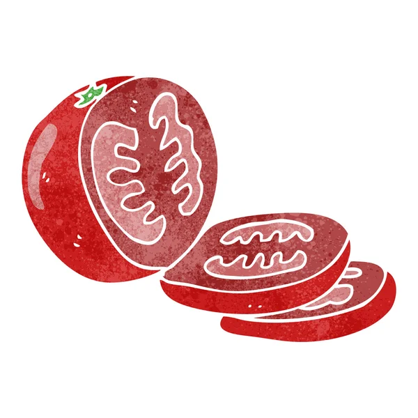 Retro-Cartoon geschnittene Tomate — Stockvektor