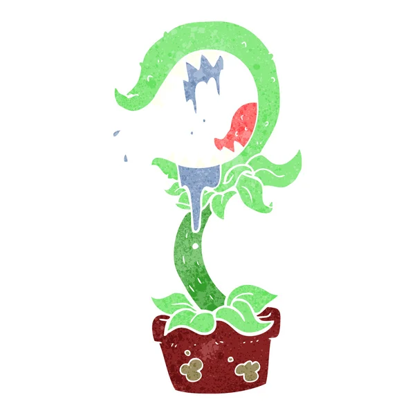 Retro kreslený masožravých rostlin — Stockový vektor