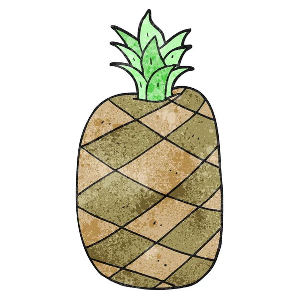 Piña de dibujos animados texturizada — Archivo Imágenes Vectoriales