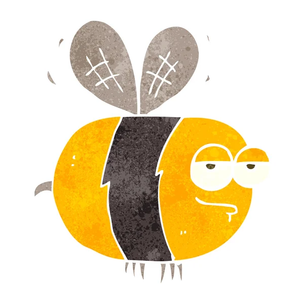 Retro desenho animado abelha infeliz — Vetor de Stock