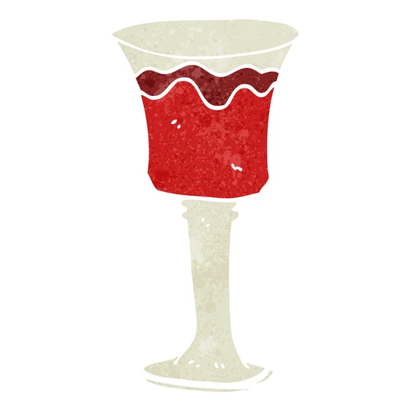 Retro cartoon goblet van wijn — Stockvector