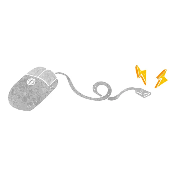 Retro cartone animato mouse del computer — Vettoriale Stock