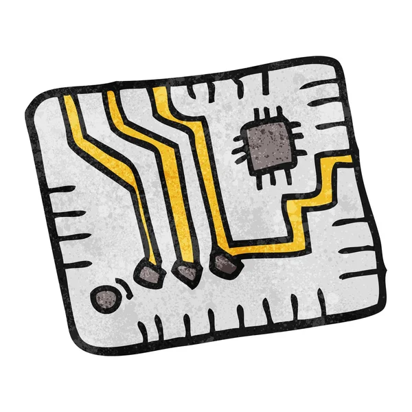 Texturált rajzfilm számítógép circuitboard — Stock Vector