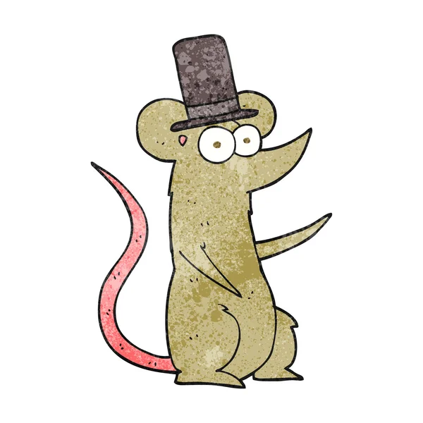 Teksturowane kreskówka mysz na sobie top hat — Wektor stockowy