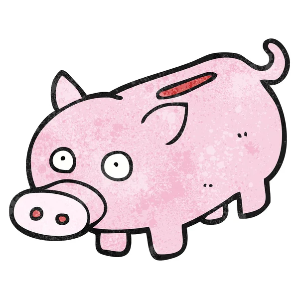 Textured cartoon piggy bank — Stock Vector