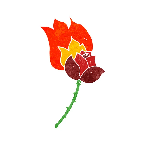 Rose dessin animé rétro — Image vectorielle