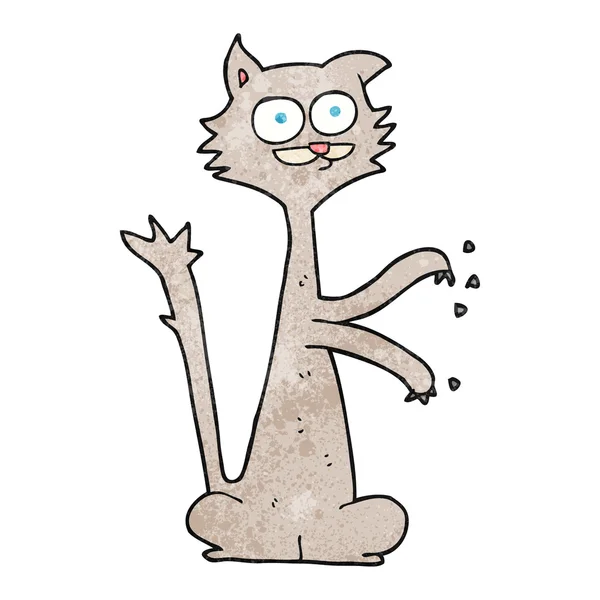 Texturizado desenho animado gato coçar — Vetor de Stock