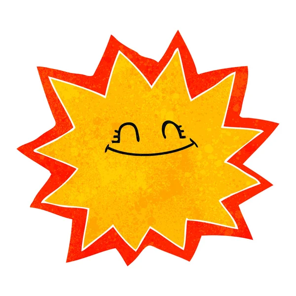 Happy retro cartoon sun — Stock Vector