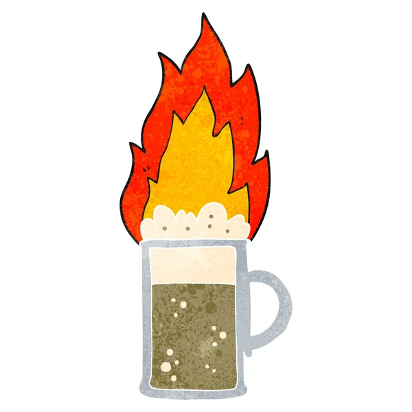 Caricature rétro flamboyant réservoir de bière — Image vectorielle