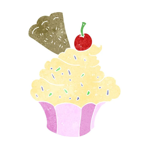 Cupcake ρετρό κινουμένων σχεδίων — Διανυσματικό Αρχείο