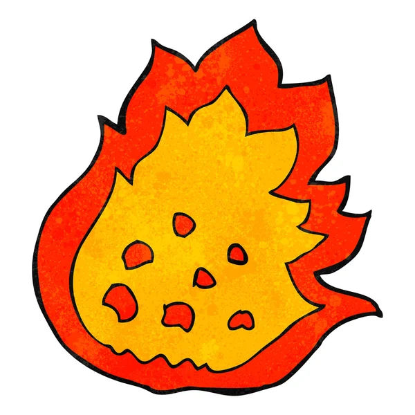 Rétro dessin animé brûlant le feu — Image vectorielle