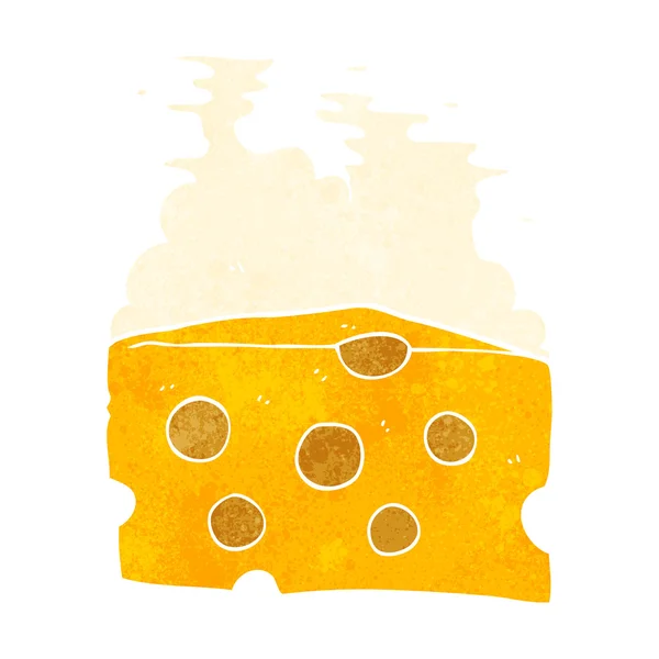 Retro karikatür peynir — Stok Vektör