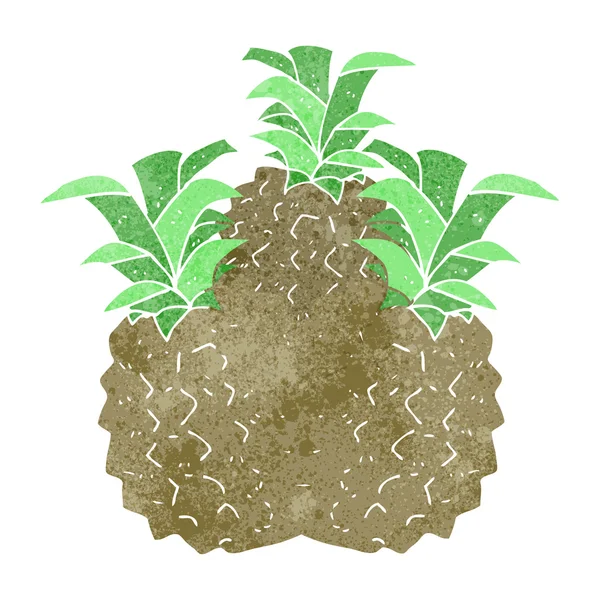 Ananas dessin animé rétro — Image vectorielle