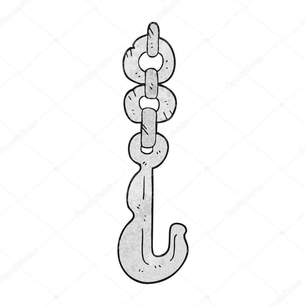 Textured cartoon hook and chain — Stock Vector © lineartestpilot #96815508
