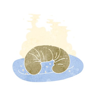 Retro çizgi film sıcak ay çöreği