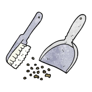 dokulu karikatür faraş ve fırça