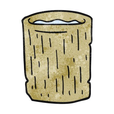 su ile dokulu karikatür ahşap Kupası