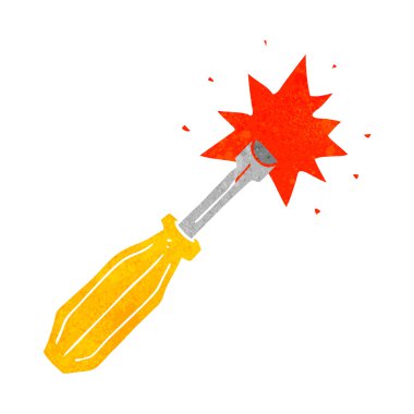 Retro karikatür tornavida