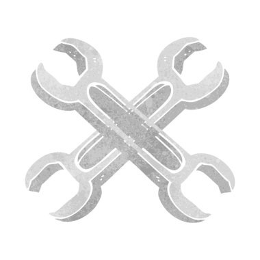 Retro karikatür somun anahtarları