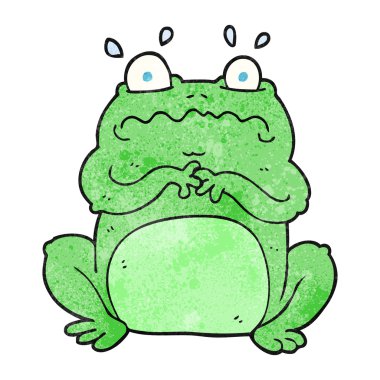 dokulu karikatür komik kurbağa