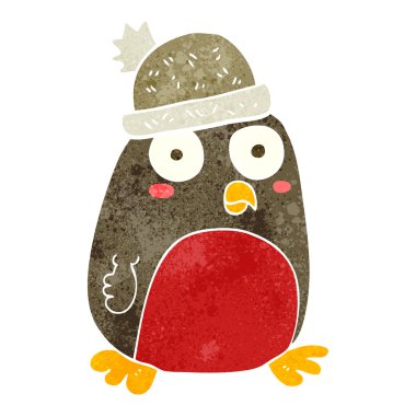 retro çizgi film noel robin