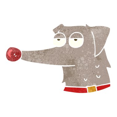 Retro karikatür köpek tasması var