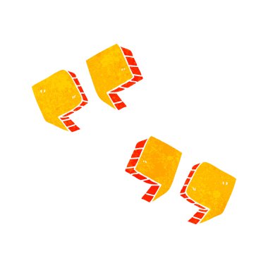 Retro karikatür tırnak işaretleri