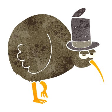 Retro karikatür kivi kuş